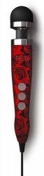 Doxy wibrator różdżka Die Cast 3 Rose Pattern (czerwony)