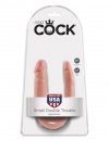 King Cock podwójne dildo - U-Shaped Small Double Trouble sztuczny penis (cielisty)