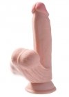 King Cock dildo - 7 Cock Swinging Balls sztuczny penis (cielisty)