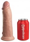 Miękki silikonowy wibrator z twardszym rdzeniem King Cock 8 Inch Dual Density Vibe Cock Light