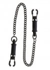 Taboom Heavy Duty Adjustable Clamps - dokręcane klamerki na sutki z łańcuszkiem (czarny)