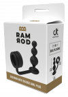 Dream Toys RAMROD COCKRING WITH BEADED ANAL PLUG - pierścień z korkiem analnym (czarny)