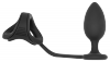 Dream Toys RAMROD COCKSTRAP WITH ANAL PLUG - pierścień z korkiem analnym (czarny)