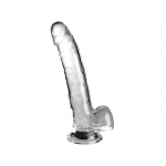 King Cock Transparentne Dildo Clear 9 with Balls - dildo (przezroczysty)