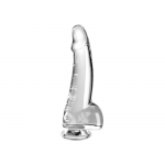 King Cock Transparentne Dildo Clear 7,5 with Balls - dildo (przezroczysty)