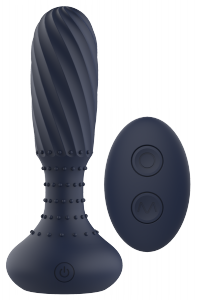 Dream Toys StarTroopers Titan Vibrating Anal Vibe with Remote - korek analny z wibracjami (granatowy)