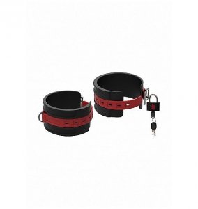 Kink Silicone Ankle Cuffs silikonowe kajdanki na kostki (czarno - czerwone)