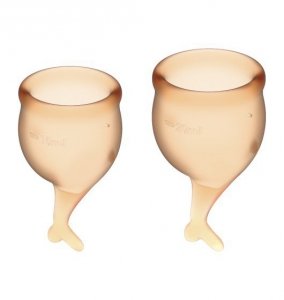 Satisfyer Feel Secure Menstrual Cup Set Orange - zestaw kubeczków menstruacyjnych 2 szt. (pomarańczowy)