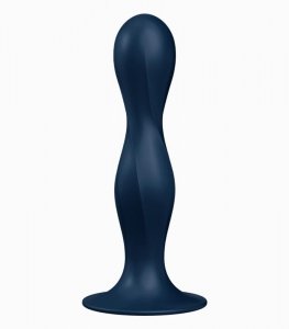 Double Ball-R (dark blue) - wibrujące dildo (granatowy)