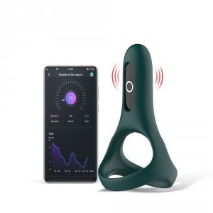 Magic Motion Rise Smart Wearable Cockring Green - wibrujący pierścień na penisa z aplikacją (zielony)