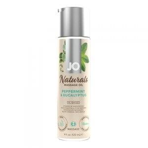 System JO Naturals Massage Oil Peppermint & Eucalyptus 120 ml - naturalny olejek na masażu (mięta pieprzowa, eukaliptus)