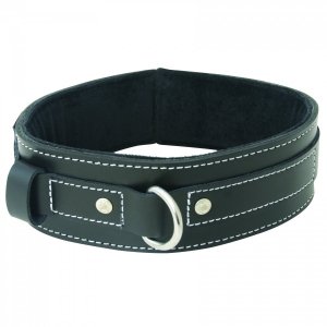 Sportsheets Edge Lined Leather Collar - obroża (czarny) 