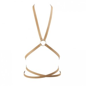 Bijoux Indiscrets MAZE Multi-way Harness - skóropodobna uprząż BDSM (brązowy)