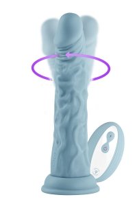 FEMMEFUNN WIRELESS TURBO SHAFT LIGHT BLUE - wibrujące dildo z pilotem (jasnoniebieskie)