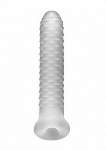 Perfect Fit Fat Boy Checker Box Sheath Clear 7,5 - nakładka na penisa (szary)