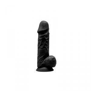 Silexd Silikonowe Dildo Model 1 21,5 cm Black - dildo (czarny)