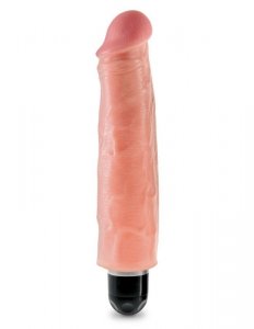 King Cock dildo z wibracjami - 7'' Vibrating Stiffy sztuczny penis (cielisty)