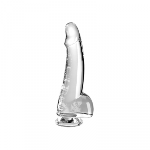 King Cock Transparentne Dildo Clear 7,5 with Balls - dildo (przezroczysty)