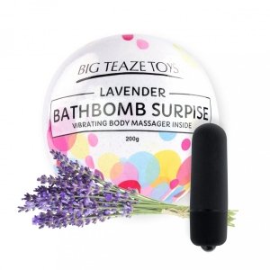 Big Teaze Toys Bath Bomb Surprise With Vibrating Body Massager Lavender - lawendowa kula do kąpieli z masażerem ciała