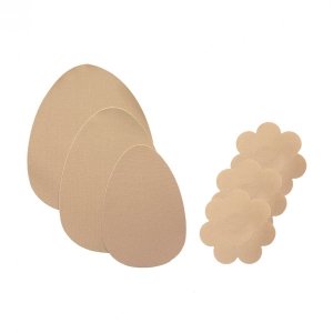 Bye Bra Breast Lift Pads + Satin Nipple Covers F-H Nude - wkładki do podnoszenia piersi