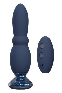 Dream Toys Glam Beaded Anal Vibe - korek analny z wibracjami (granatowy)