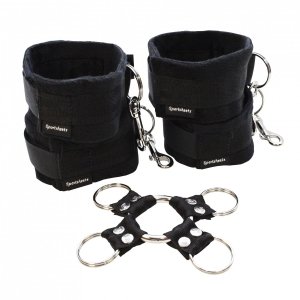 Sportsheets Hog Tie & Cuff Set - zestaw do krępowania (czarny)