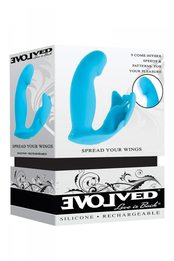 Evolved Spread Your Wings -wibrator wielofunkcyjny (niebieski)