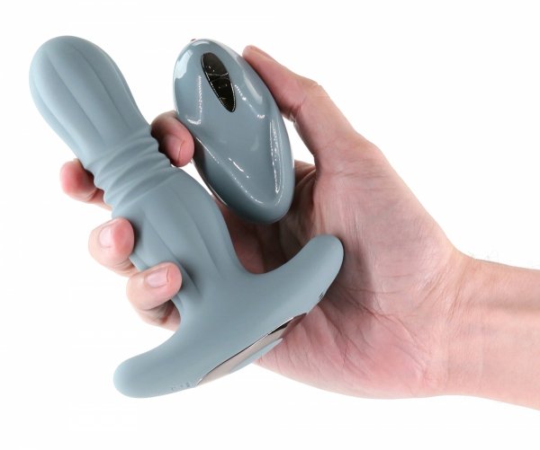 NS Novelties Gemini Grey - korek analny z wibracjami (szary)