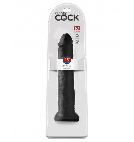 King Cock wielkie czarne dildo - 13'' Cock sztuczny penis (czarny)