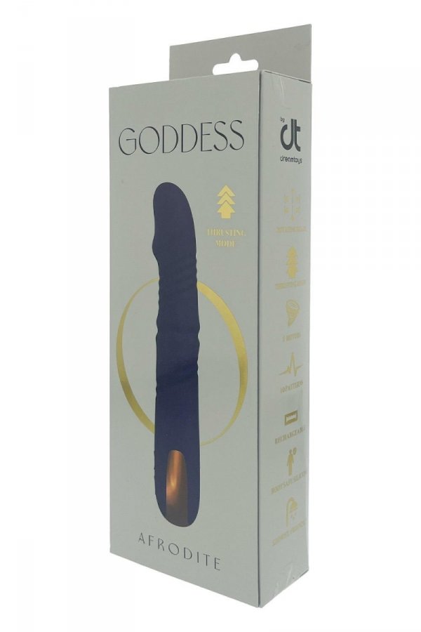 Dream Toys Goddess Collection Afrodite Up And Down Vibrator With Rotating Beads - wibrator wibrujący (niebieski)