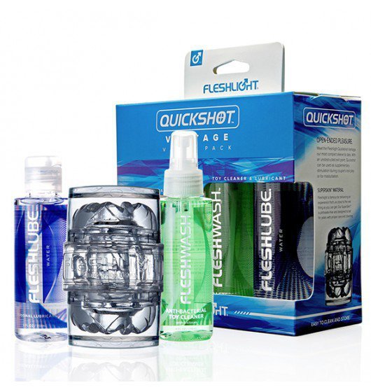 Masturbator Fleshlight QuickShot Vantage Combo Pack z zestawem lubrykantów