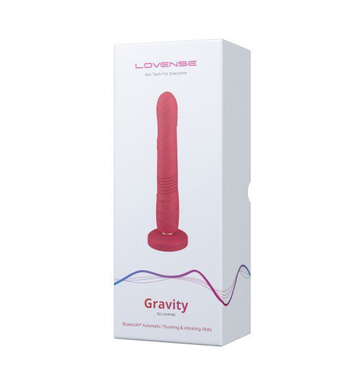 Lovense Gravity - pulsujące i wibrujące dildo z aplikacją (czerwony)