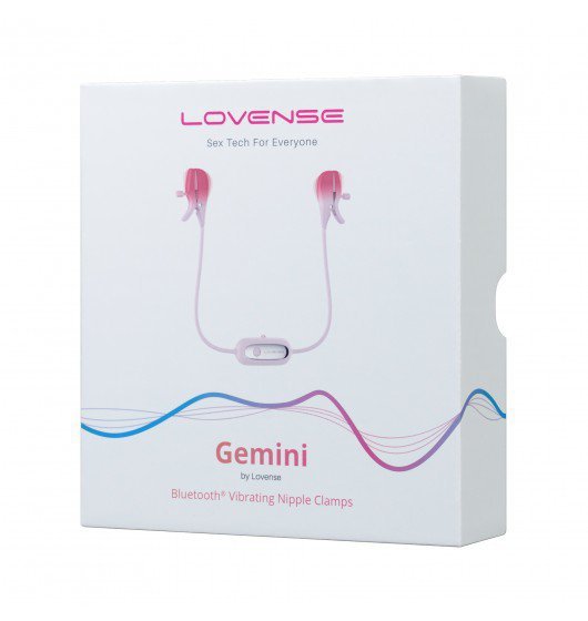 Lovense Gemini - wibrujące zaciski na sutki z aplikacją (różowy)