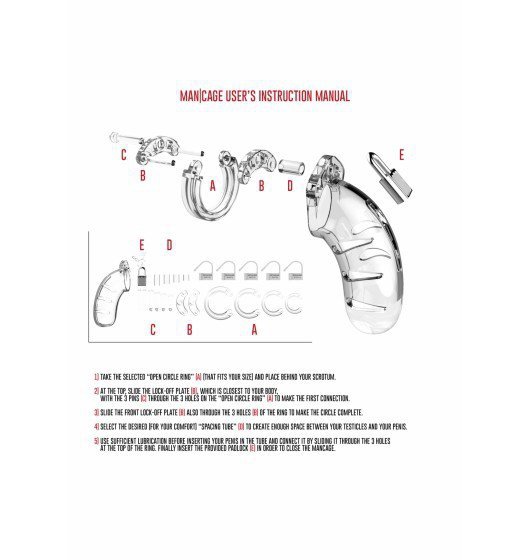 ManCage Model 05 Chastity 5.5'' Cock Cage - męski pas cnoty (przezroczysty)
