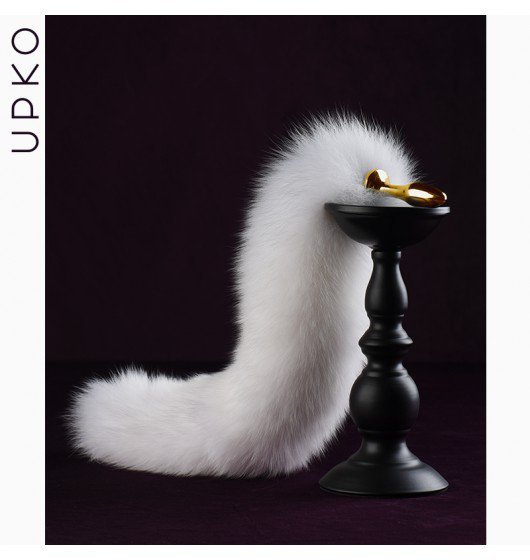 Upko Fox Fur Tail Small Butt Plug - korek analny (złoty)