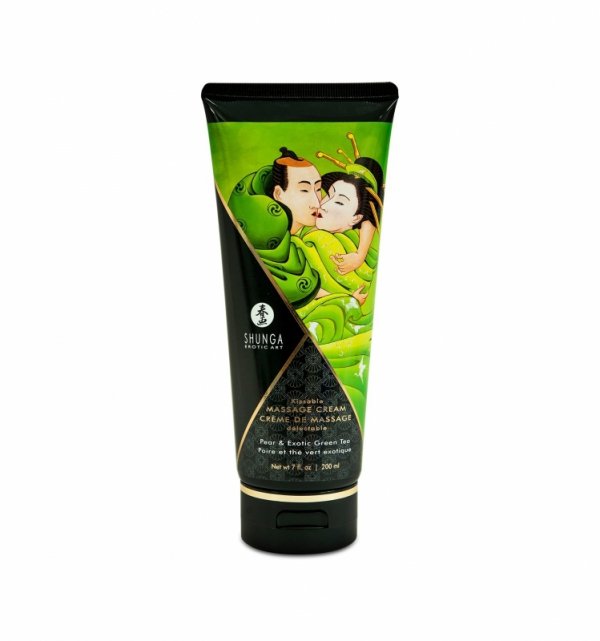 Shunga Pear &amp; Exotic Green Tea Kissable Massage Cream 200 ml - jadalny krem do masażu (gruszka i owoce egzotyczne)