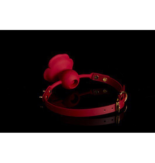 Zalo &amp; Upko Rose Ball Gag Red Straps - knebel do BDSM
