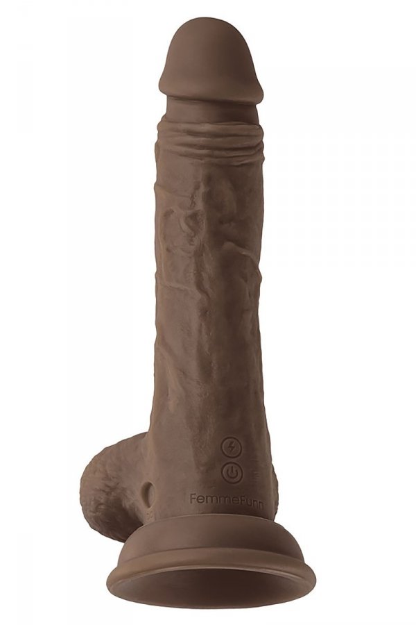 FEMMEFUNN WIRELESS TURBO BALLER BROWN - dildo z wibracjami (brązowy)
