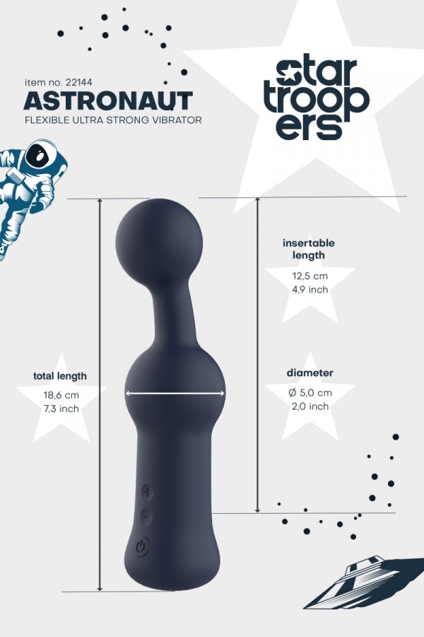Dream Toys StarTroopers Astronaut Flexible Ultra Strong Vibrator - masażer prostaty (granatowy)