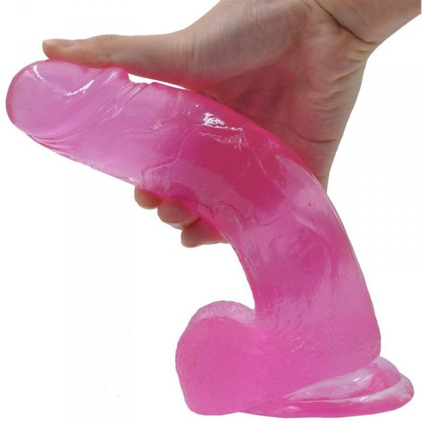 8&quot; Jelly Studs Crystal Dildo Large Pink