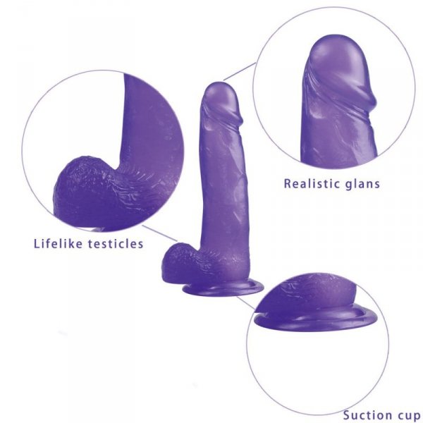 8&quot; Jelly Studs Crystal Dildo Large Purple