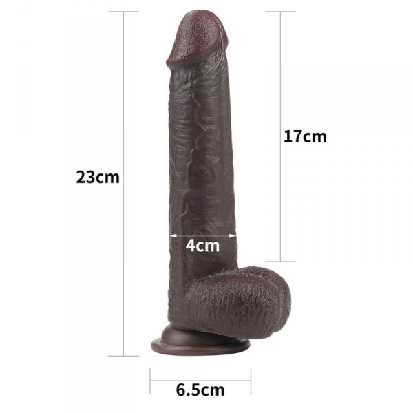 9&#039;&#039; Sliding Skin Dual Layer Dong - Black