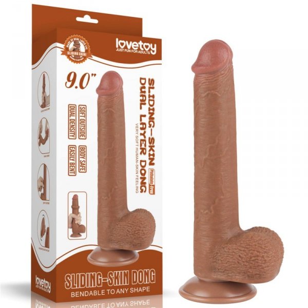 9&#039;&#039; Sliding Skin Dual Layer Dong Brown