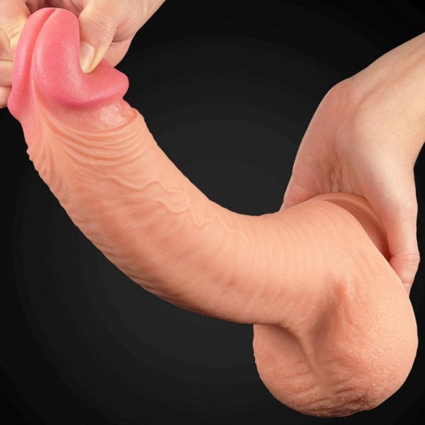 12&quot; Dual Layered Platinum Silicone Cock