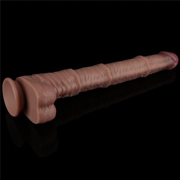 16&#039;&#039; Dual Layered Bendable Silicone Cock XXL(Flesh)
