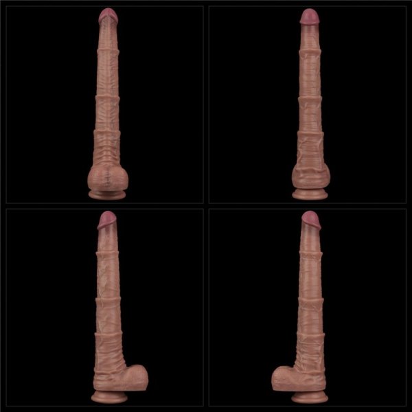 16&#039;&#039; Dual Layered Bendable Silicone Cock XXL(Flesh)