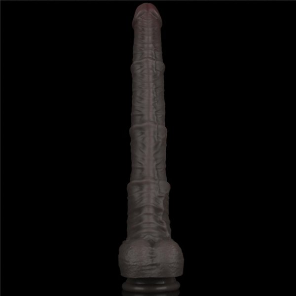 16&#039;&#039; Dual Layered Bendable Silicone Cock XXL(Black)