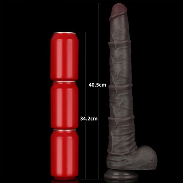 16&#039;&#039; Dual Layered Bendable Silicone Cock XXL(Black)