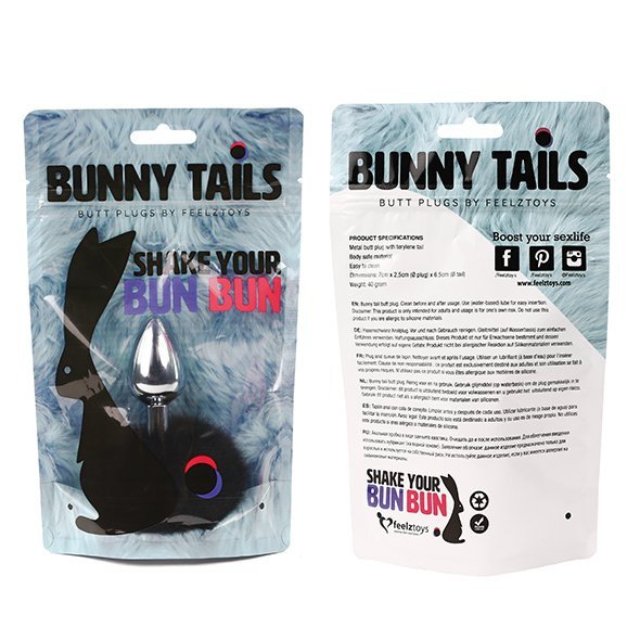 FeelzToys -Bunny Tails Butt Plug Black
