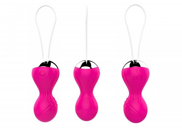 Kulki-Vibrating Silicone Kegel Balls USB 10 Function / Remote control -Pink